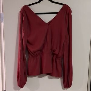Medium Tall Deep Red Blouse - Banana Republic